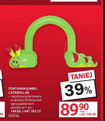 Fontanna Jumbo Caterpillar promocja w Selgros