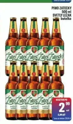Piwo Zatecky Svetly Lezak butelka promocja w Tomi Markt