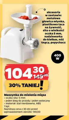 Maszynka do mielenia mięsa promocja w Netto