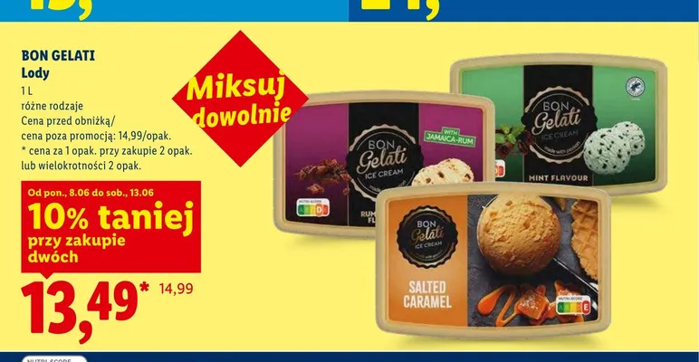 Lody Salted Caramel Bon Gelati promocja w Lidl