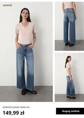 Niebieskie jeansy wide leg Greenpoint promocja w Greenpoint