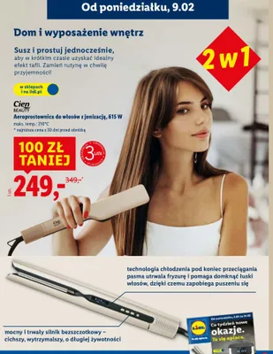 Aeroprostownica do włosów z jonizacją 615W promocja w Lidl