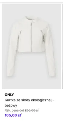 Kurtka ze skóry ekologicznej ONLY - beżowy promocja w Lounge by Zalando