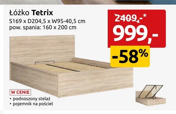 Łóżko Tetrix promocja w Black Red White