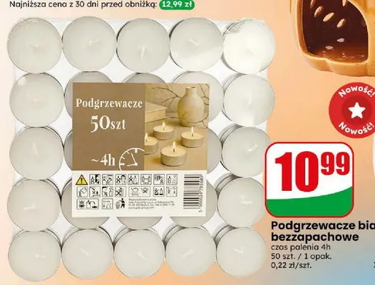 Podgrzewacze białe bezzapachowe promocja w Dino