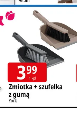 Zestaw zmiotka + szufelka z gumą York promocja w Leclerc