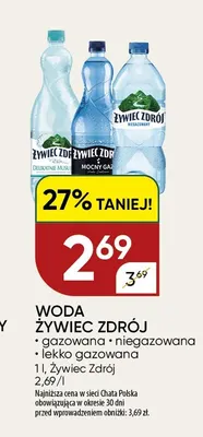 Woda lekko gazowana Żywiec Zdrój promocja w Chata Polska