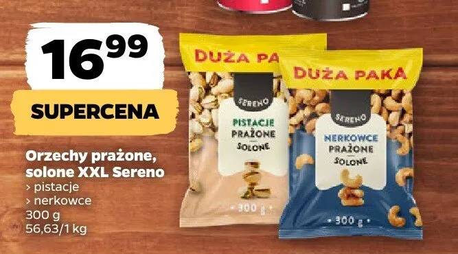 Orzechy prażone solone nerkowce XXL Sereno promocja w Netto