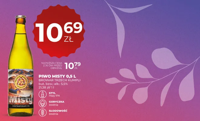 Piwo Trzech Kumpli Misty Hazy IPA promocja w Duży Ben