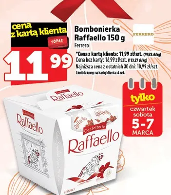 Bombonierka Raffaello promocja w TOPAZ