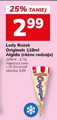 Lody Rożek Algigida (różne rodzaje) promocja w Hitpol