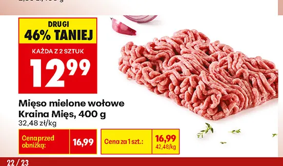 Mięso mielone wołowe Kraina Mięs promocja w Biedronka