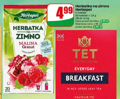 Herbatka na zimno Malina Granat Herbapol promocja w Dino