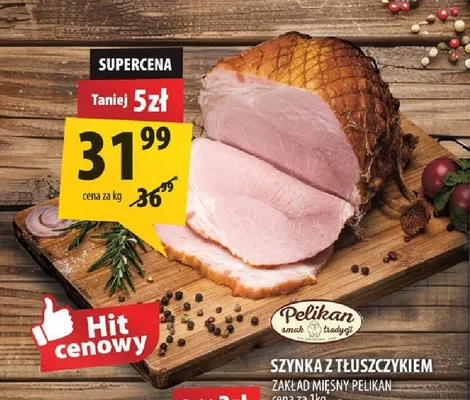 Szynka z tłuszczykiem Zakład Mięsny Pelikan promocja w Arhelan