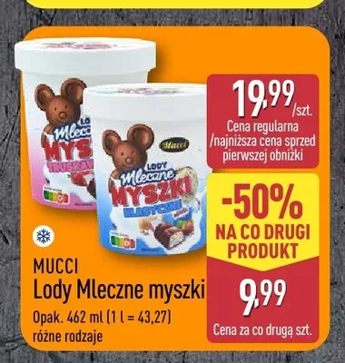 Lody Mleczne myszki Mucci promocja w Aldi
