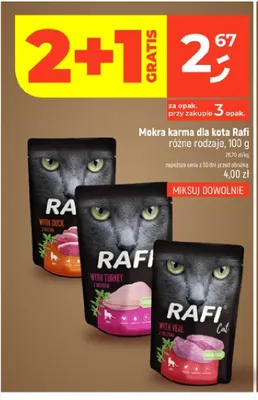 Mokra karma dla kota Rafi z cielęciną promocja w Dealz