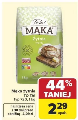 Mąka żytnia typ 720 promocja w Carrefour Market