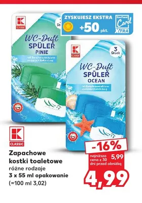 Zapachowe kostki toaletowe Pinie 3-pak K-Classic promocja w Kaufland
