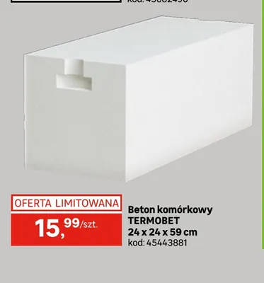 Beton komórkowy Termobet 24x24x59 cm promocja w Leroy Merlin