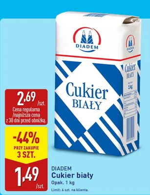 Cukier biały Diadem promocja w Aldi