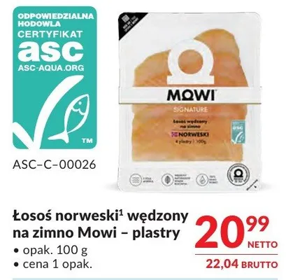 Łosoś norweski wędzony na zimno Mowi – plastry promocja w Makro