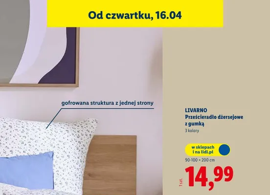 Prześcieradło z gumką frotte 90 x 200 cm promocja w Lidl