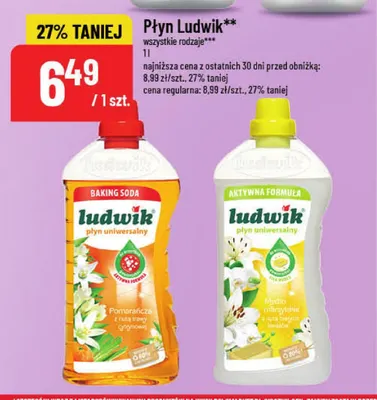Płyn uniwersalny Ludwik pomarańcza z nutą trawy cytrynowej promocja w POLOmarket