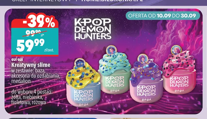 Kreatywny slime K-Pop Demon Hunters Gui Gui postać żółta promocja w Biedronka
