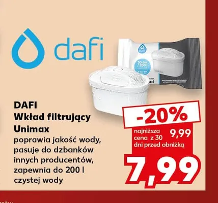 Wkład filtrujący Unimax Dafi promocja w Kaufland