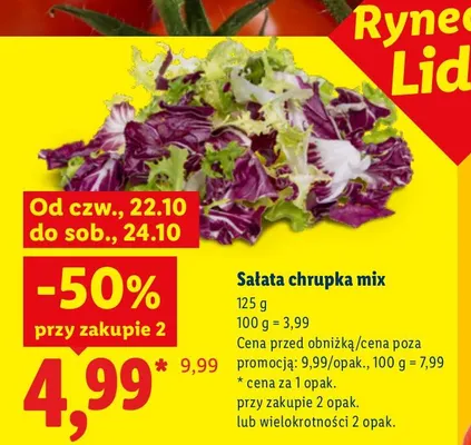 Sałata chrupka mix Ryneczek Lidla promocja w Lidl