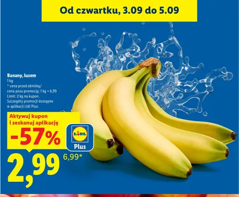 Banany luzem promocja w Lidl