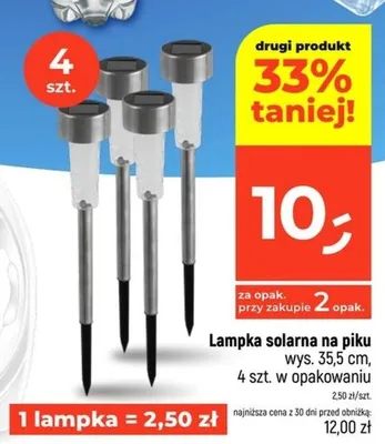 Lampka solarna na piku wys. 35,5cm promocja w Dealz