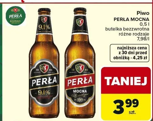 Piwo mocna butelka bezwrotna różne rodzaje promocja w Carrefour