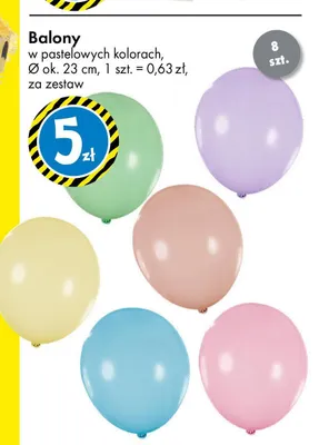 Balony w pastelowych kolorach promocja w Tedi