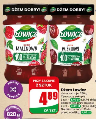 Dżem wiśniowy Łowicz promocja w Dino