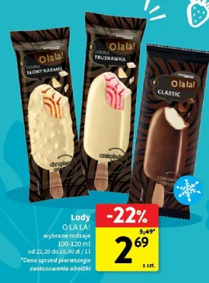Lody Double Truskawka O la la! promocja w Intermarche
