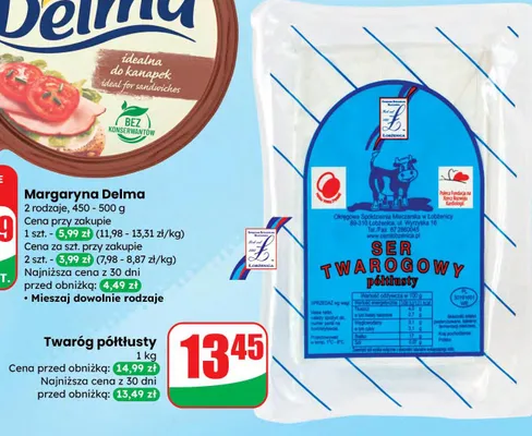 Twaróg półtłusty promocja w Dino