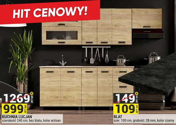 Kuchnia Lucjan szerokość 240cm bez blatu kolor artisan promocja w Merkury Market