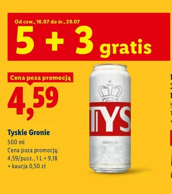 Piwo Tyskie Gronie promocja w Lidl
