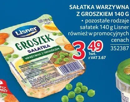 Sałatka warzywna z groszkiem Lisner 140 g różne rodzaje promocja w Selgros