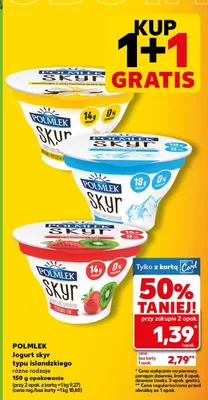 Jogurt skyr typu islandzkiego różne rodzaje promocja w Kaufland