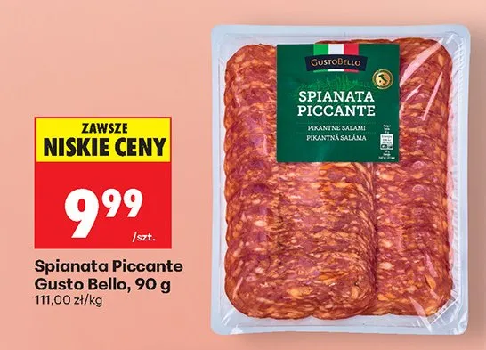 Spianata Piccante Gusto Bello, 90 g promocja w Biedronka