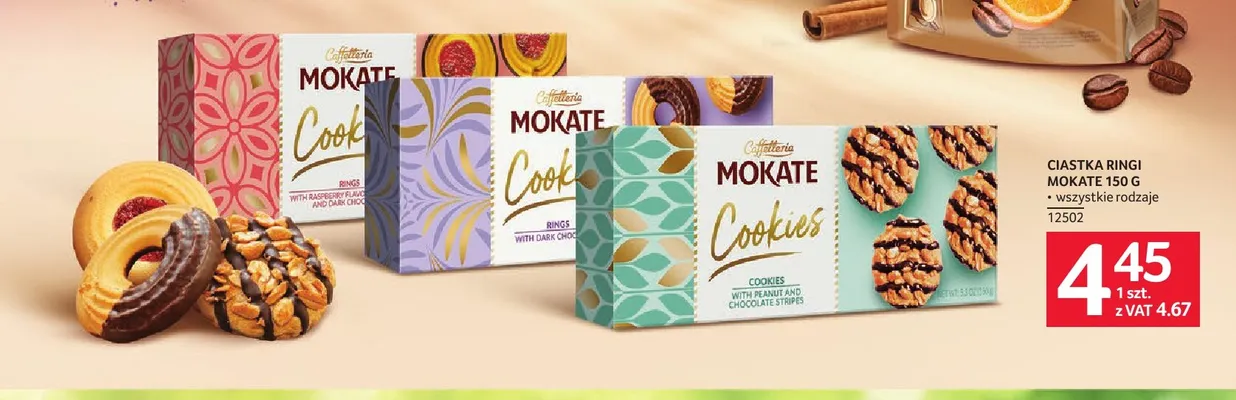 Ciastka ringi z ciemną czekoladą Mokate promocja w Selgros