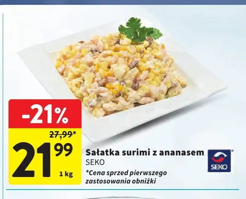Sałatka surimi z ananasem Seko promocja w Intermarche