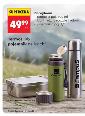 Termos 800 ml Campus promocja w Biedronka