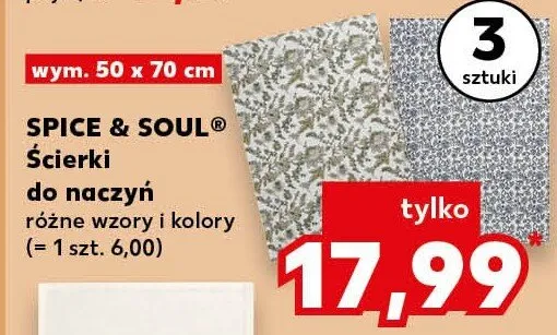 Ścierki do naczyń 3 szt. Spice & Soul promocja w Kaufland