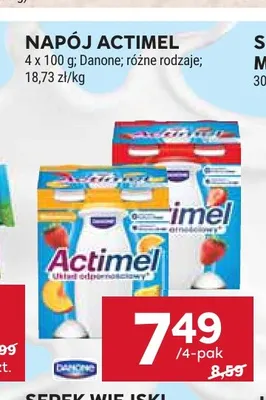 Napój Actimel 4-pak promocja w Stokrotka