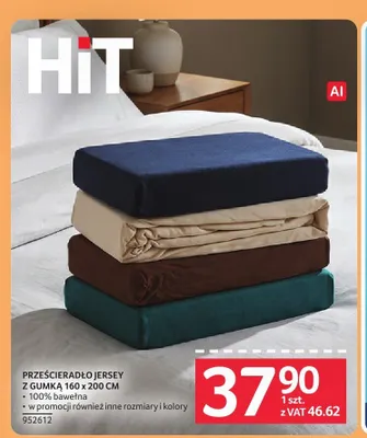 Prześcieradło jersey z gumką 160x200 cm promocja w Selgros