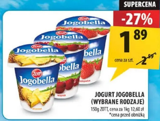 Jogurt jogobella (wybrane rodzaje) promocja w Arhelan