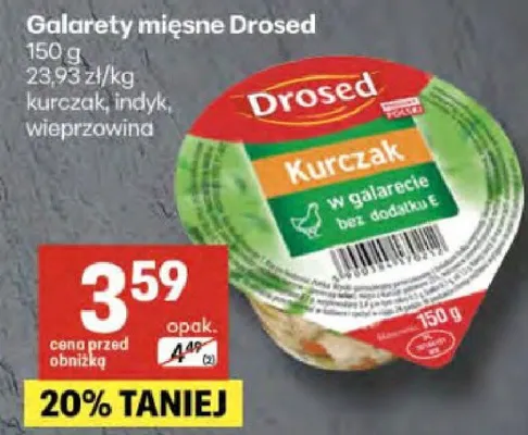 Galaretki mięsne kurczak, indyk, wieprzowina promocja w Delikatesy Centrum